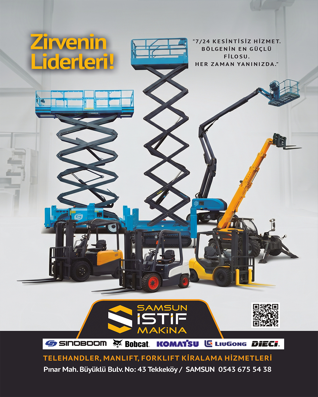Karadeniz ve Çevre İllerde Şantiyelerin Yükünü Hafifleten Çözüm: Kiralık Forklift ve Manlift Avantajları 1 sif Samsun İstif Makina